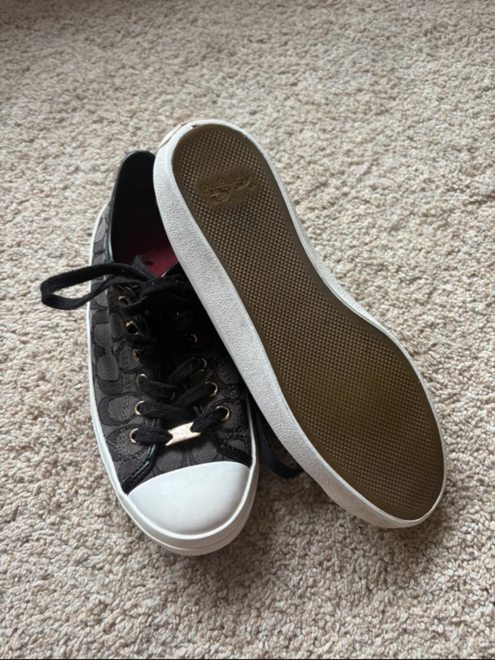 Coach Black Signature Canvas Low-Top Sneakers - Picture 2 of 4